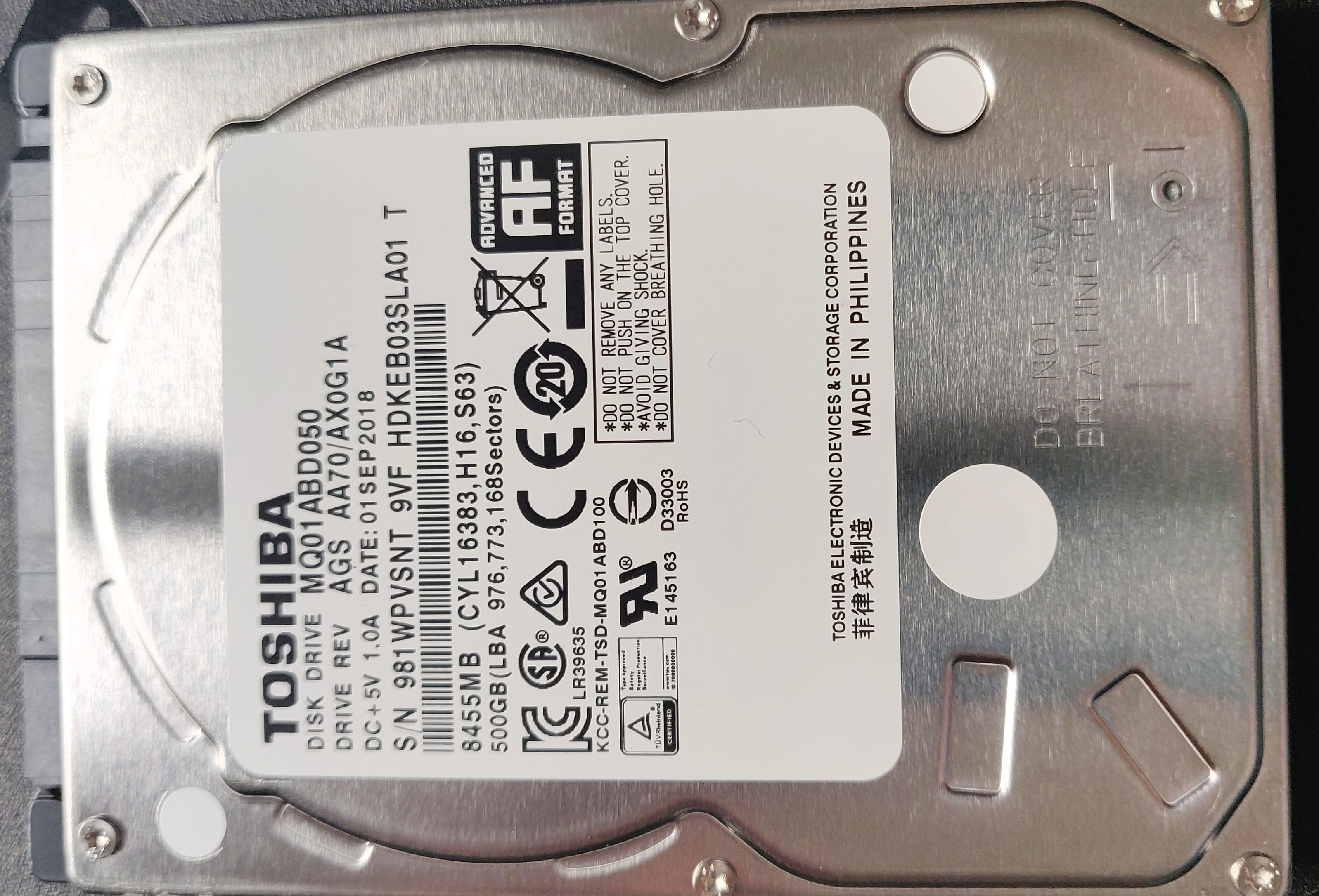 L'ancien et le nouveau disque dur