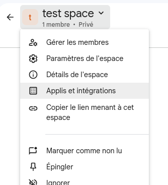 Configuration du webhook