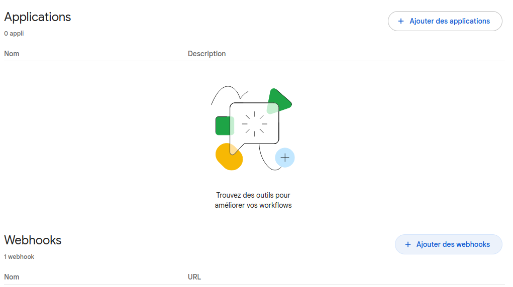 Configuration du webhook