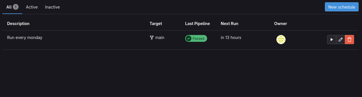 Configuration de la programmation d'exécution