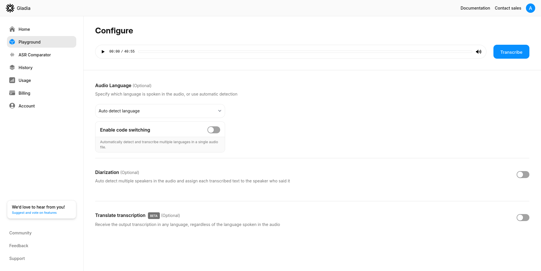 Transcription en image via Gladia