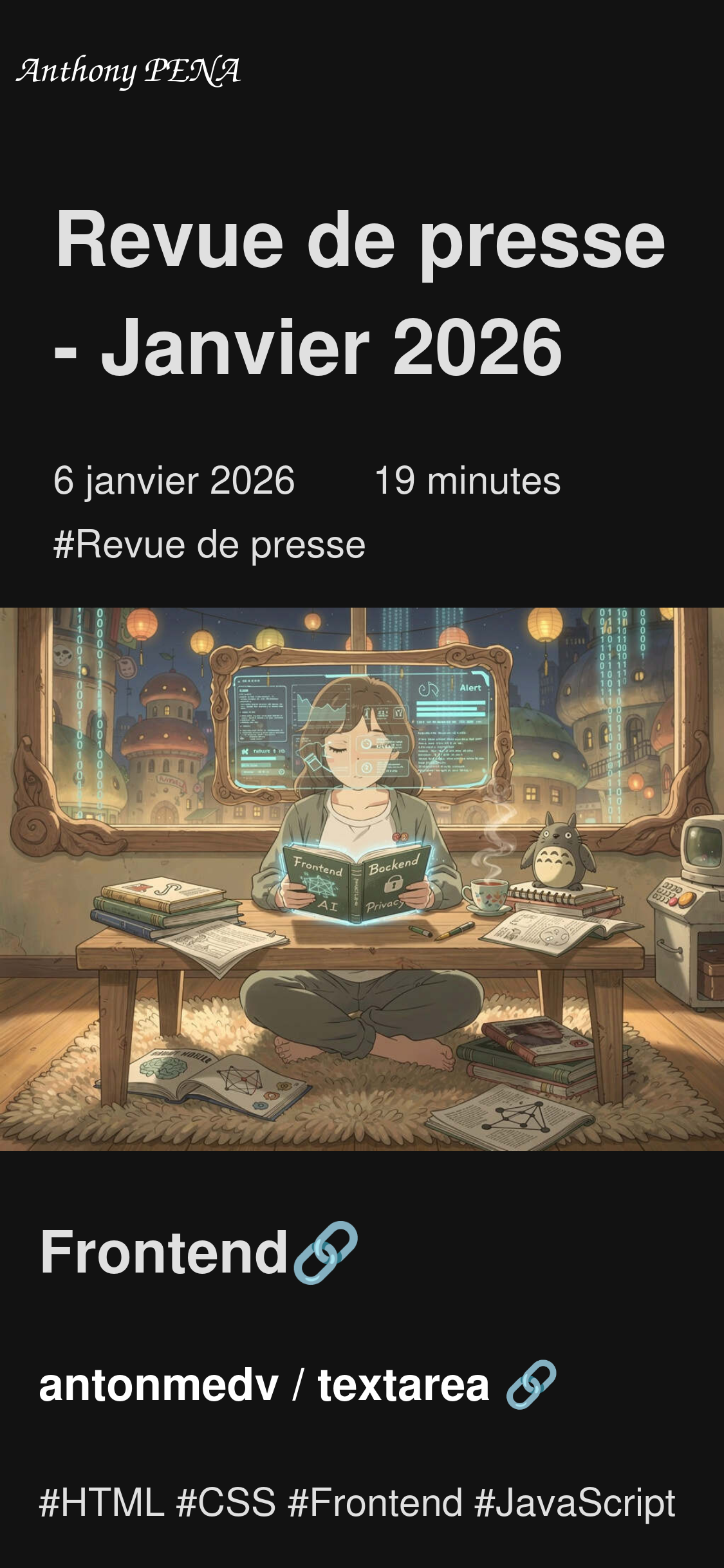 Blog sans aucun des deux meta, puis en ajoutant le meta viewport, puis en ajoutant aussi le meta color-scheme