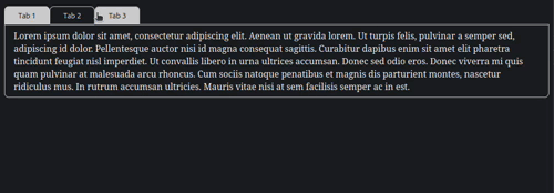 Démonstration des onglets fonctionnels