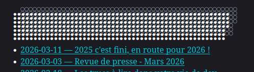 Vue avec les jours en forme de cercle