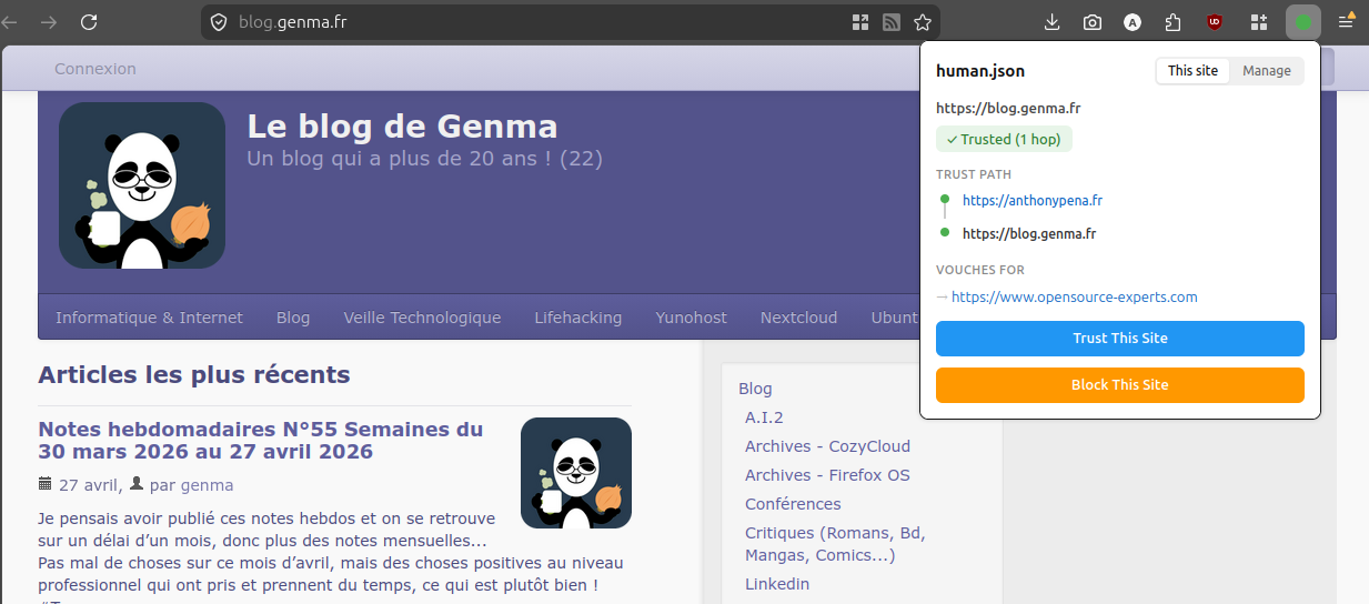 Site https://blog.genma.fr qui lui-même "trusted" https://www.opensource-experts.com